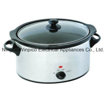 4.5L (5.10QT) Slow Cooker, Stainless Steel, Oval Shape